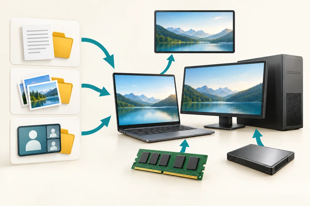 Documents, photos and calls are considered alongside laptop and desktop choices, memory, storage and a larger screen.