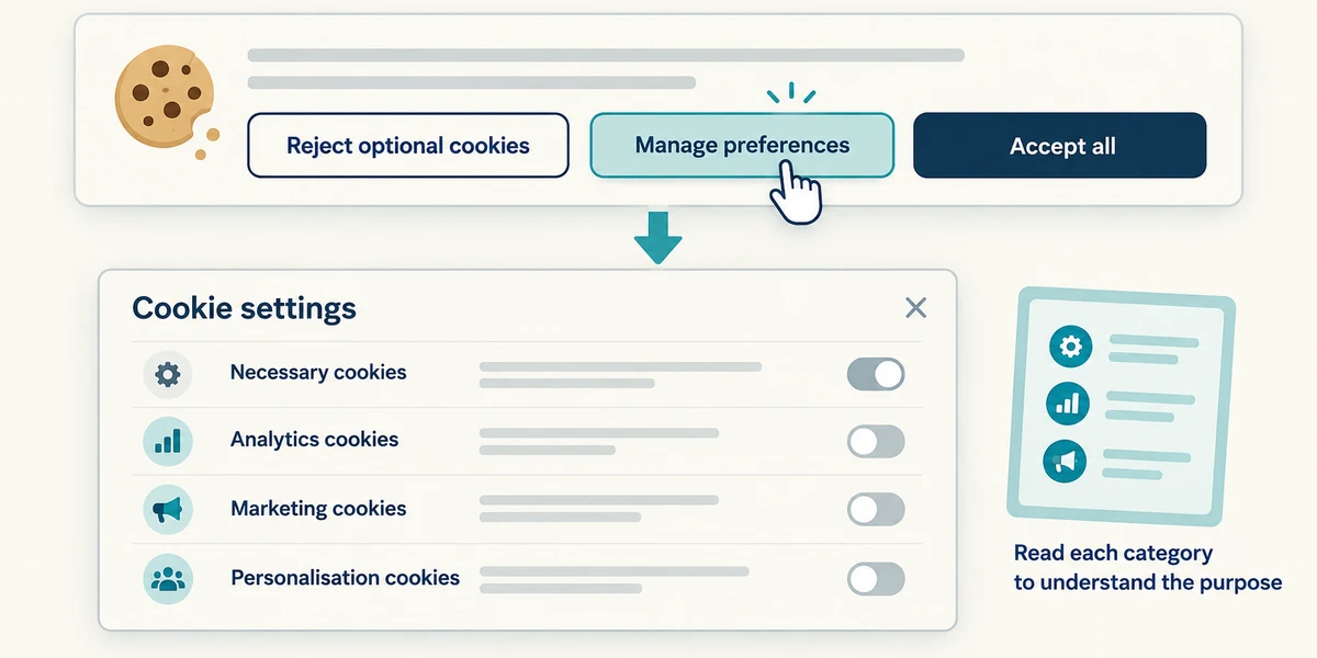 Read cookie categories before choosing preferences.