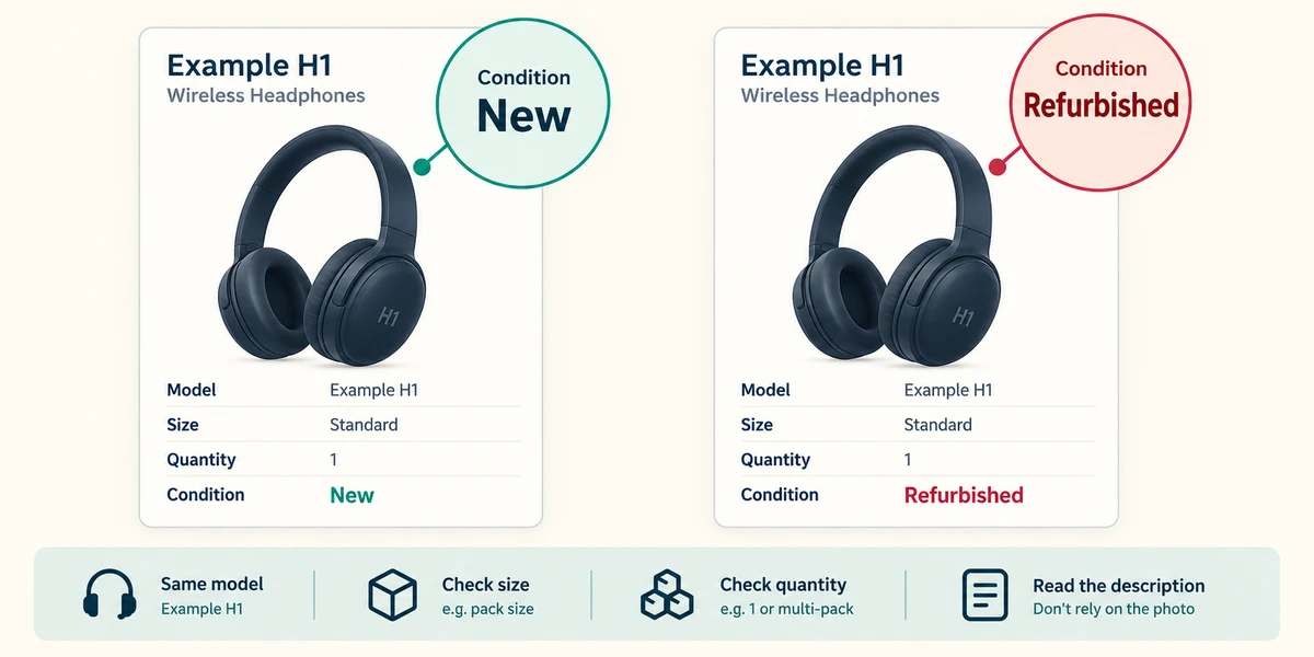 Compare the condition of the same headphone model.