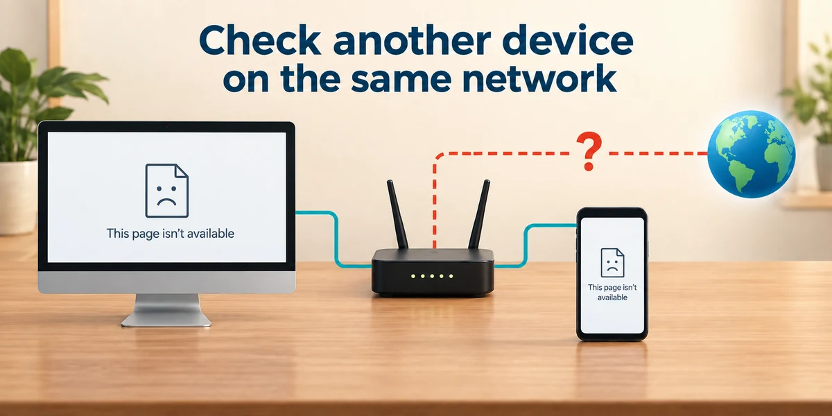 A computer and phone on the same router help check whether the internet connection is the problem.