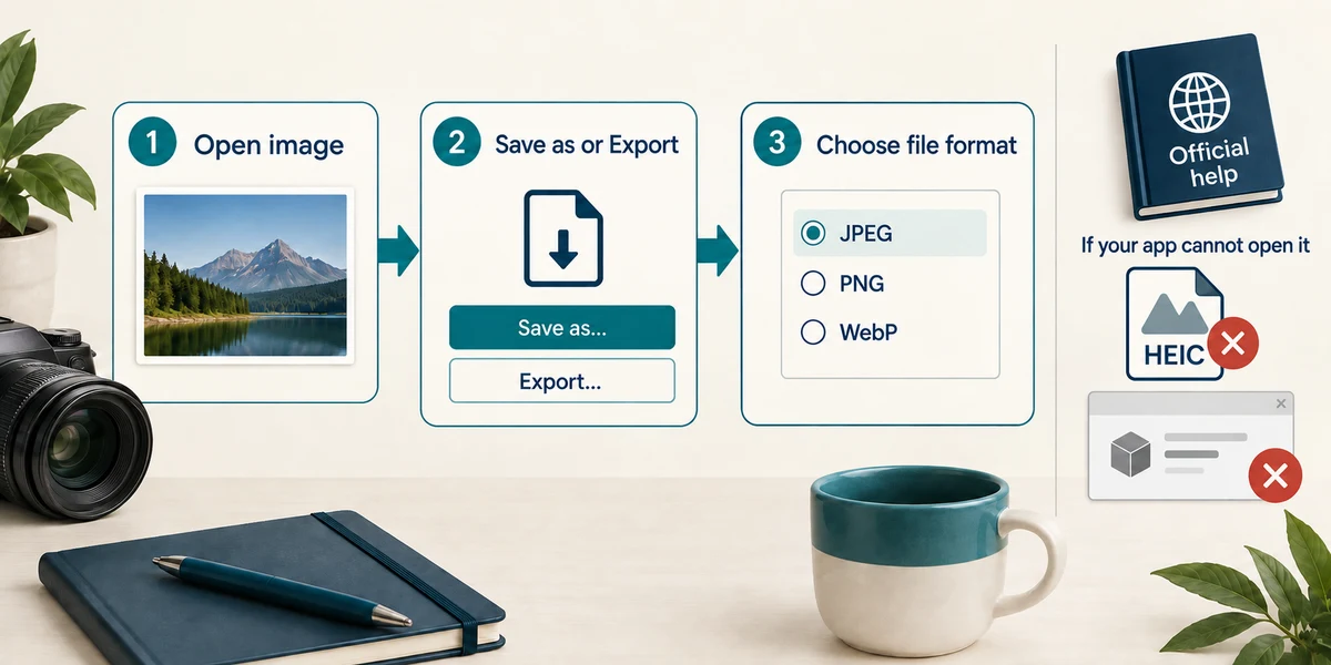 Use a supported app and choose the actual output format through Save as or Export.