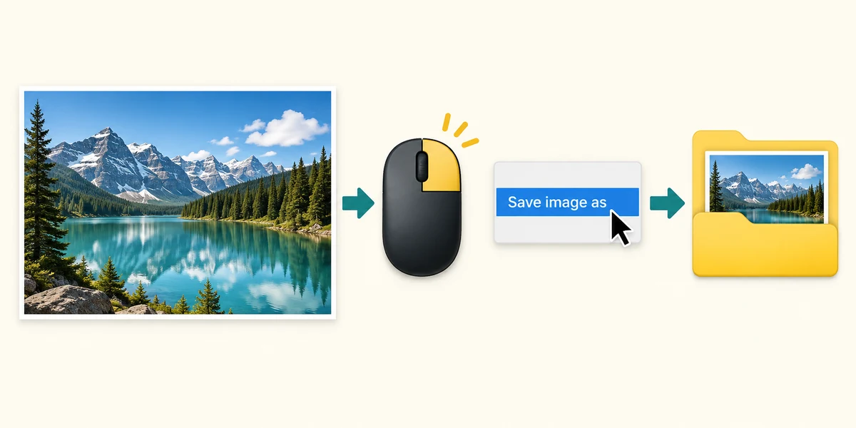 A right-click Save image as command stores the same photograph in a folder.