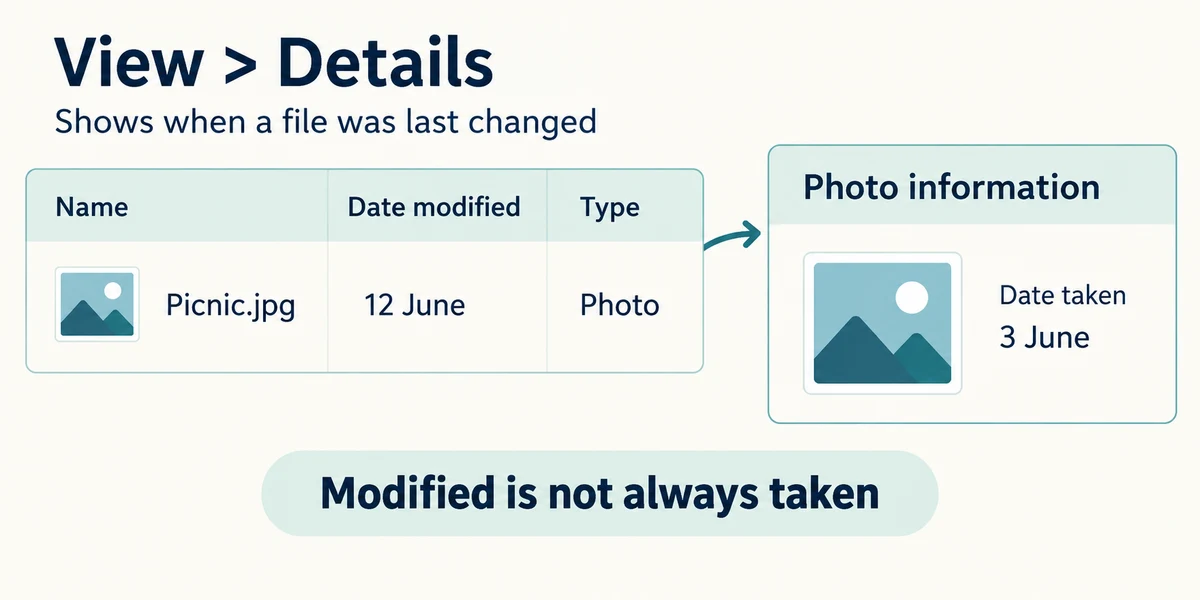 Date modified and date taken can be different.