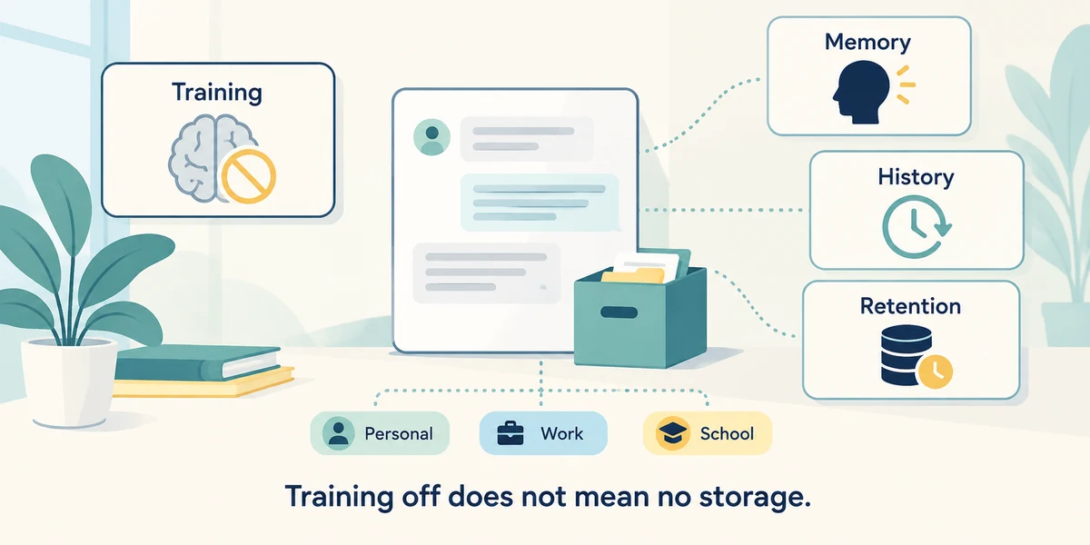 AI training, memory, history and retention are different controls.