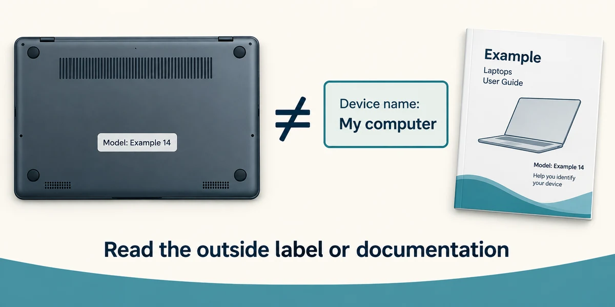 An owner-chosen device name is different from the manufacturer's model.