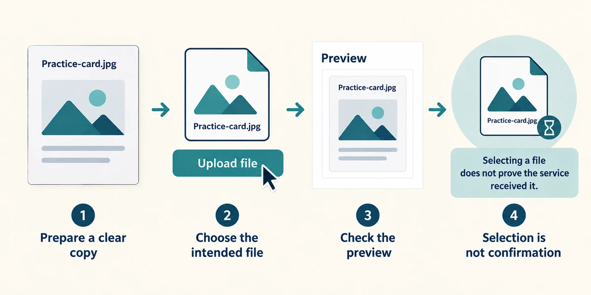 Preview a chosen identity file and check it before confirming.