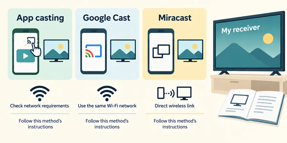 Check the receiver and specific casting method rather than assuming all smart TVs work alike.