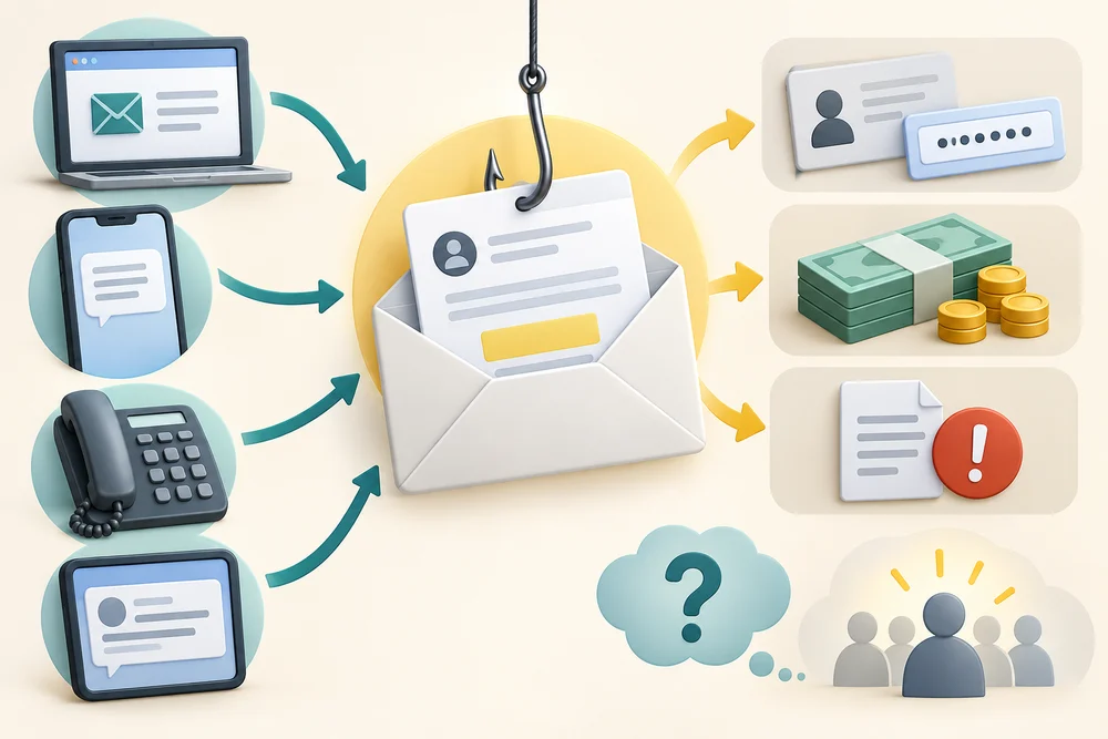 Messages and calls can be used as phishing hooks to seek passwords, money or personal information.