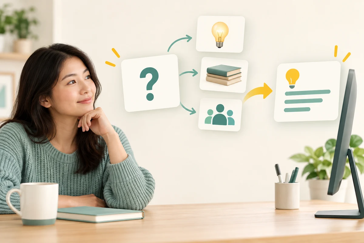 A question gains purpose, context and audience before a proposed answer.