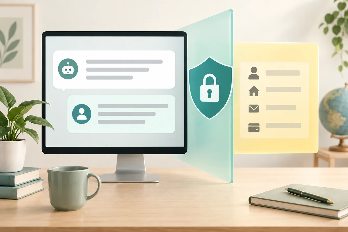 Non-sensitive sample information is kept separate from private account details.