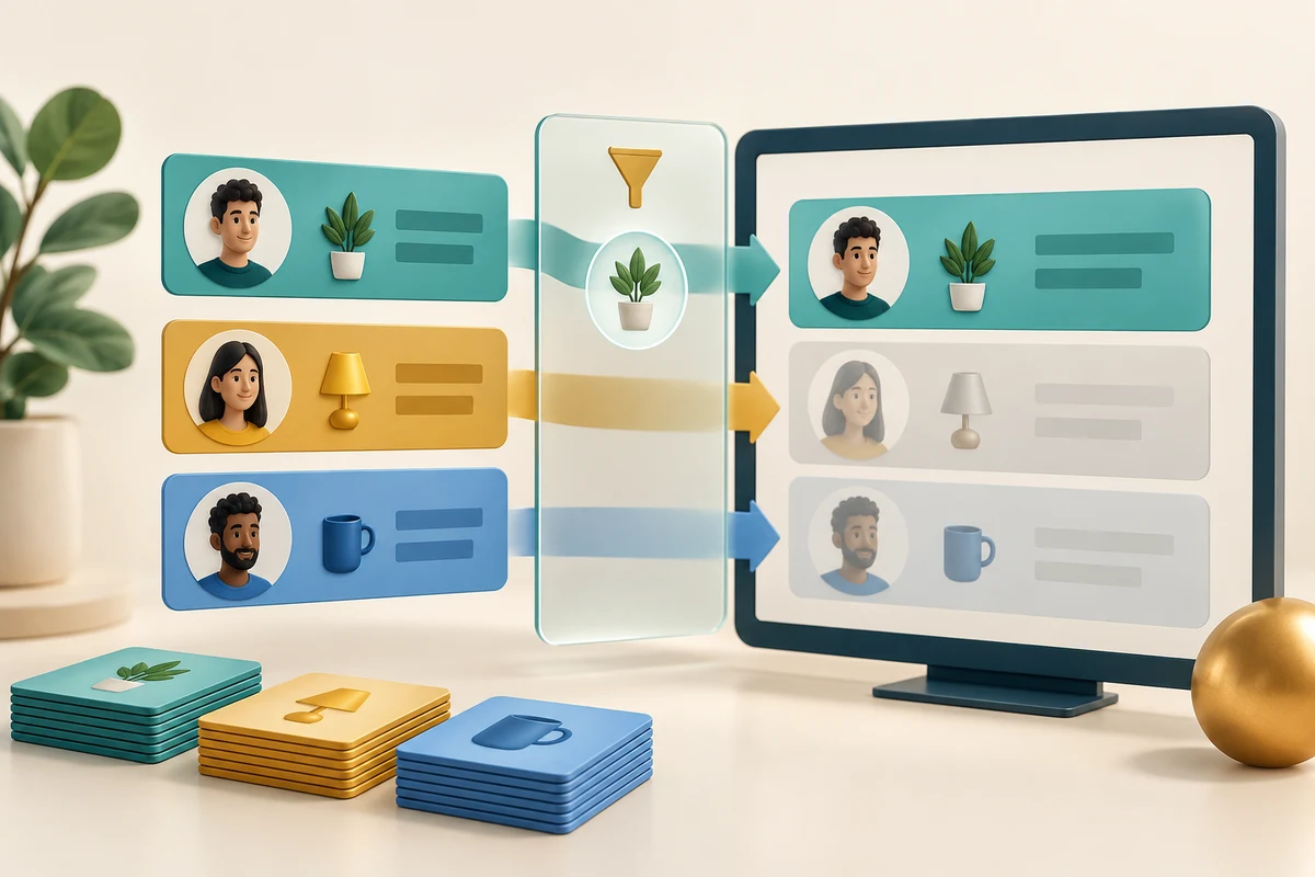 Whole records keep their related details together while a filter shows a smaller group.