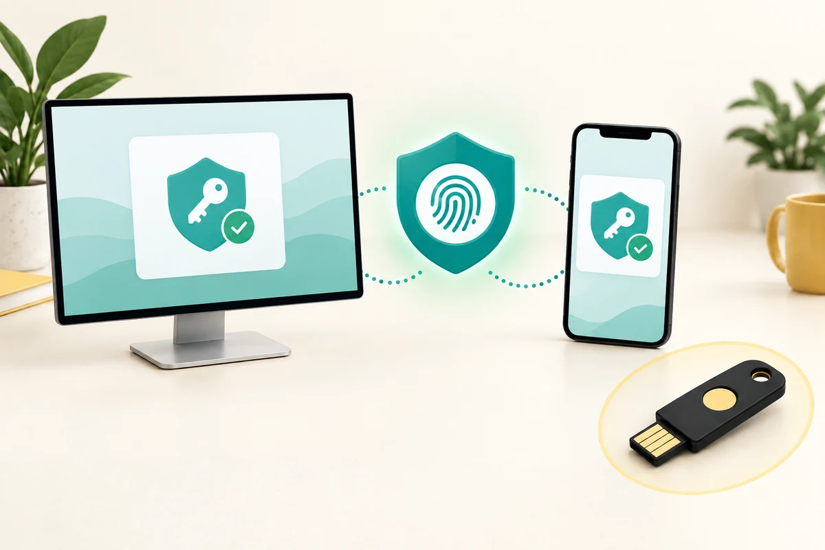 Digital passkey approval and a separate physical security key.