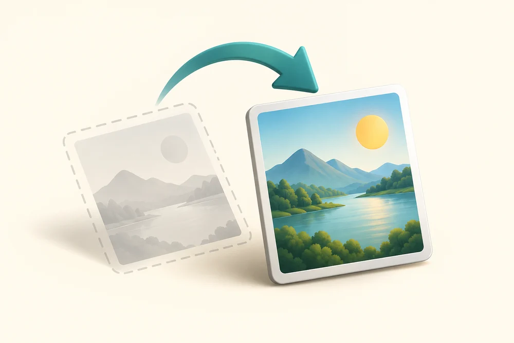 A return arrow brings a closed landscape page back into view.