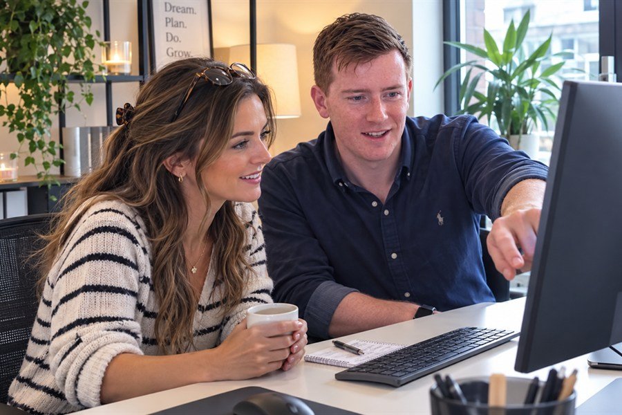 Digital support for a small business using a desktop computer
